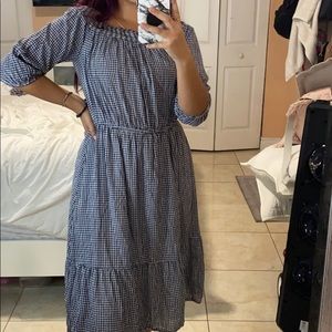 ADORABLE BLUE & WHITE PLAID DRESS
